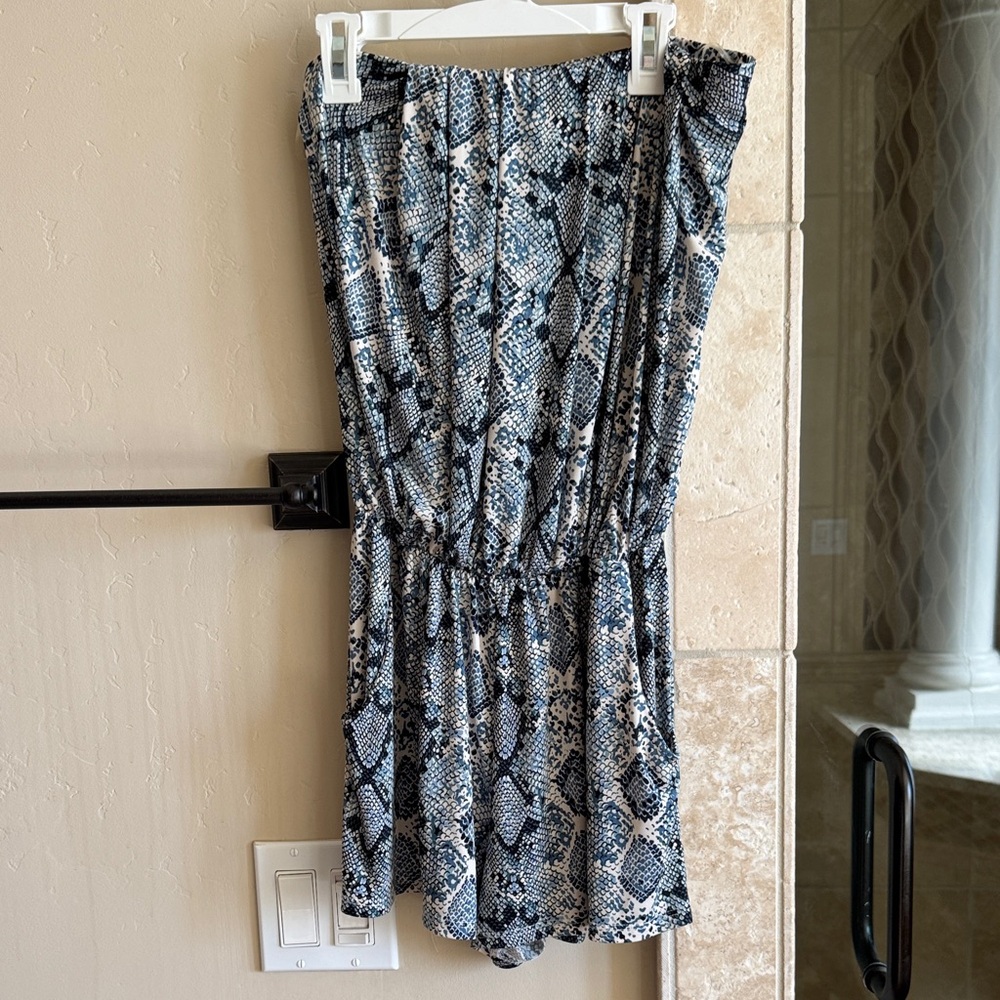 Blue Snake-Print Women’s romper